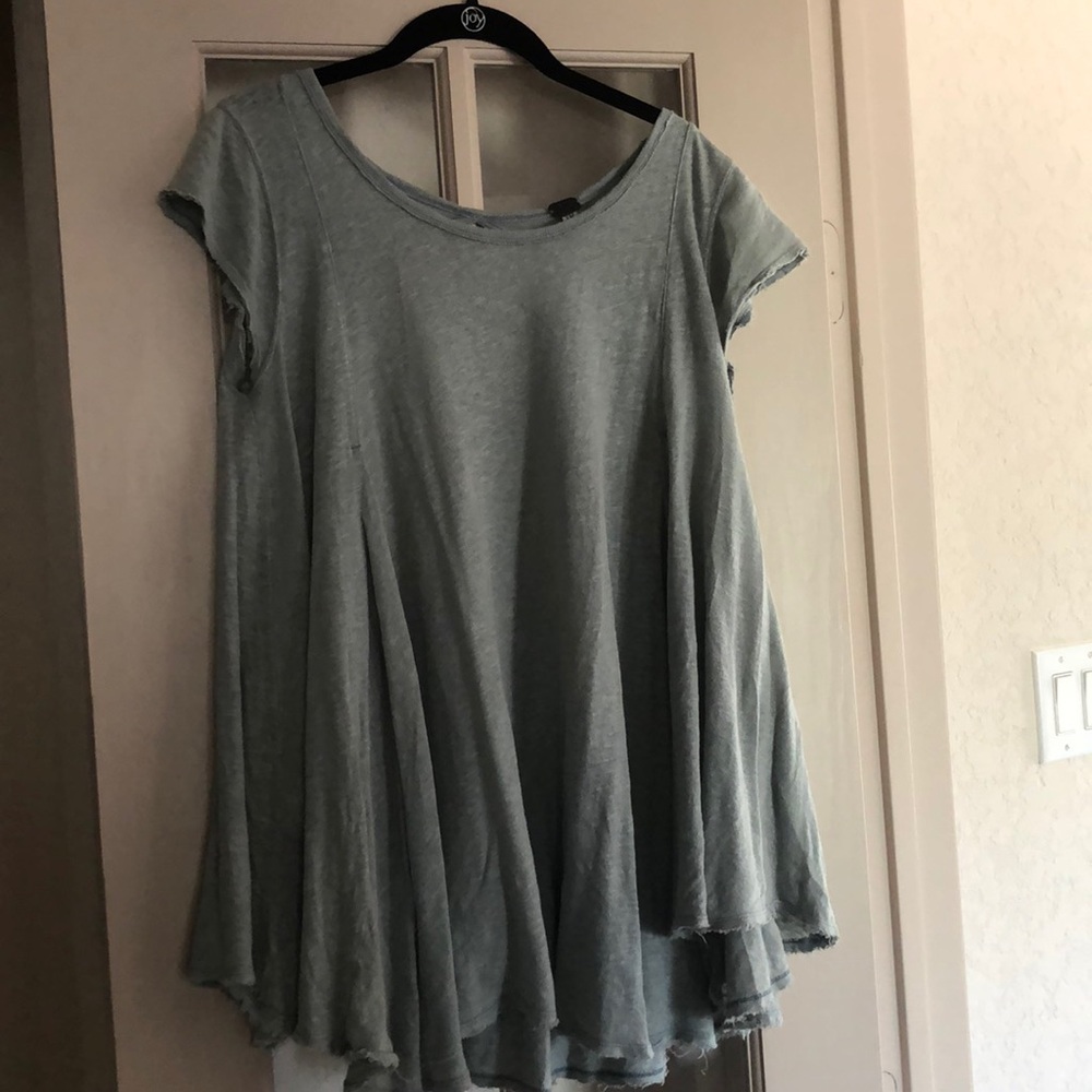 FREE PEOPLE blue flowy top